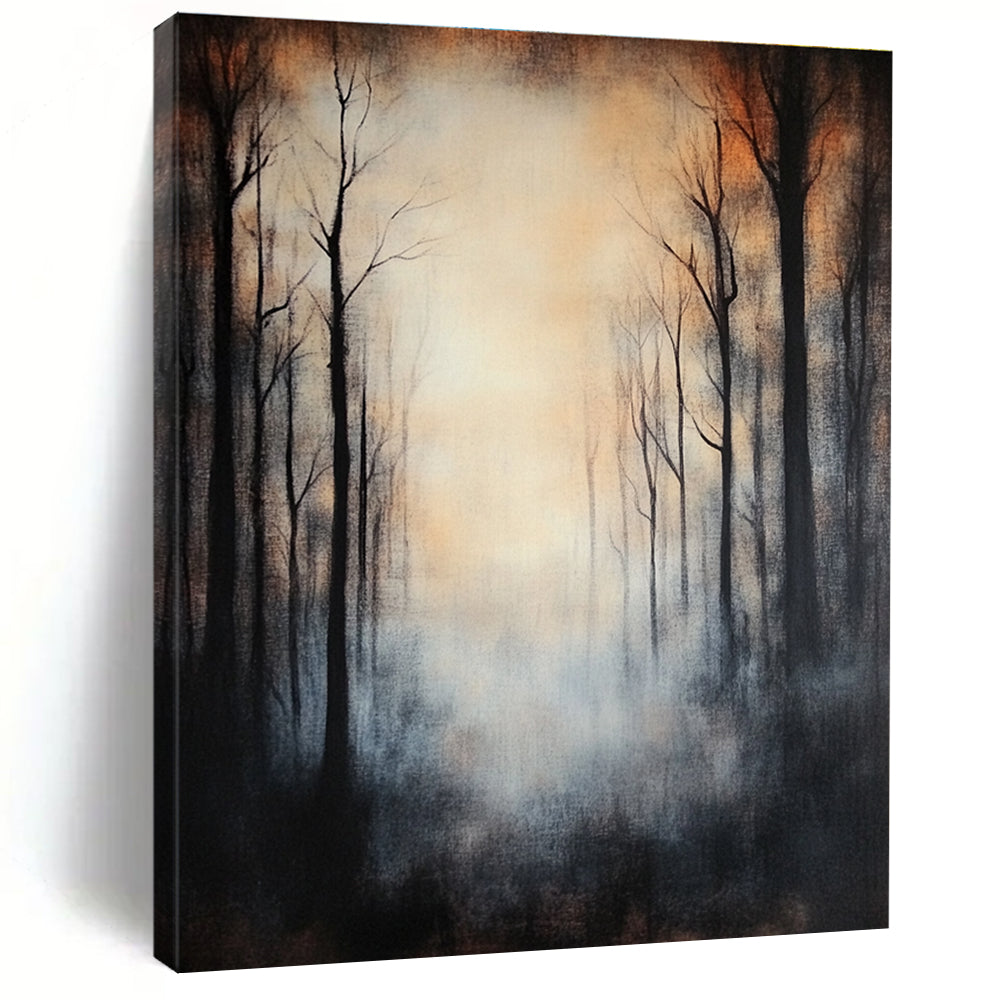 Misty Forest Abstract Painting for Mysterious Vibes GAB0727