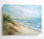 Serene Beach with Dunes Painting with Gentle Coastal Vibes ABS569