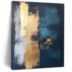Dark Blue - Gold Abstract Painting with Mysterious Elegance WINK372