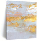 Gold - Accented Abstract Landscape Painting for Luxury Home Entrances HENG159