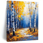 Autumn Birch Forest Abstract Painting for Rustic - Style Living Rooms GAB1286