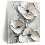 Subtle Floral Relief Abstract Painting for Neutral - Toned Offices GAB1005