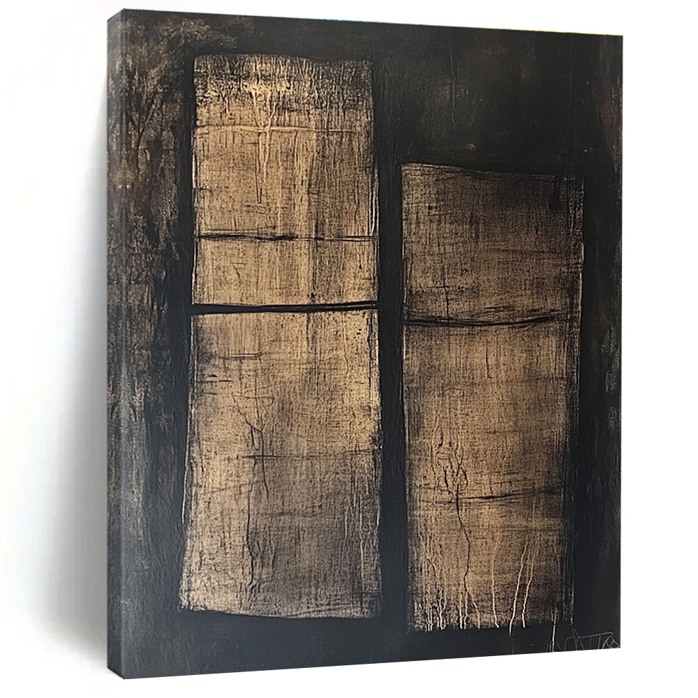 Textured Dark Abstract Painting for Industrial - Style Home Theaters GAB1176