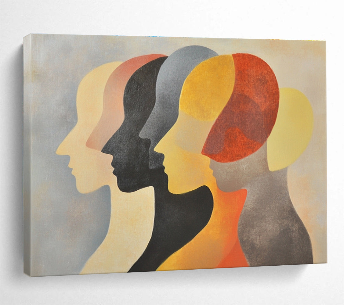 Colorful Human Profiles Abstraction Abstract Painting ABS139