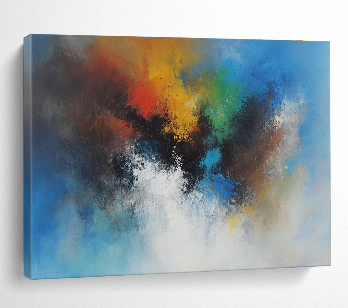 Color Burst Abstract Painting with Dynamic, Vivid Energy ABS481