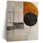 Minimalist Geometric Shapes Abstract Painting with Warm Tones GAB0683