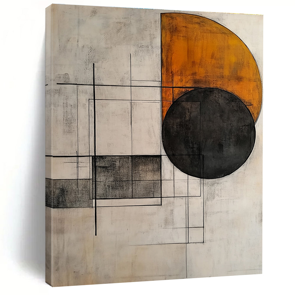 Minimalist Geometric Shapes Abstract Painting with Warm Tones GAB0683