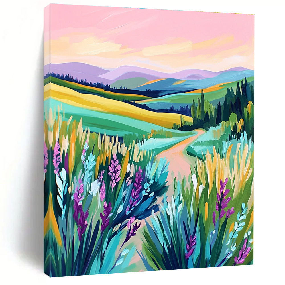 Colorful Rolling Hills Landscape - Modern Impressionist Art GAB0386