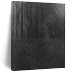 Black Circular Lines Abstract Painting for Minimalist Home Offices GAB1320