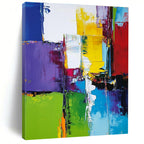 Purple Green Yellow Abstract Painting with Bold Color Clashes WINK513