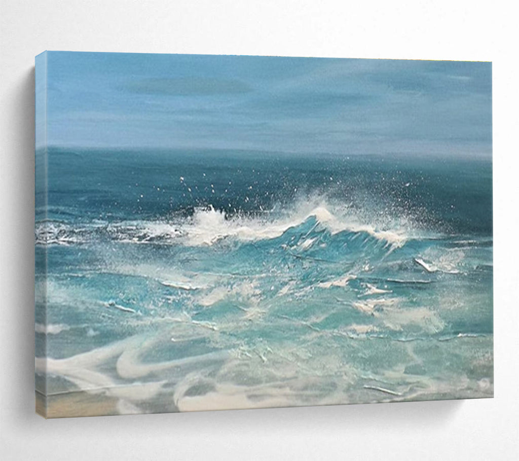 Crashing Waves Abstract Dynamic Seascape Painting for Adventure - Inspired Spaces YHT024