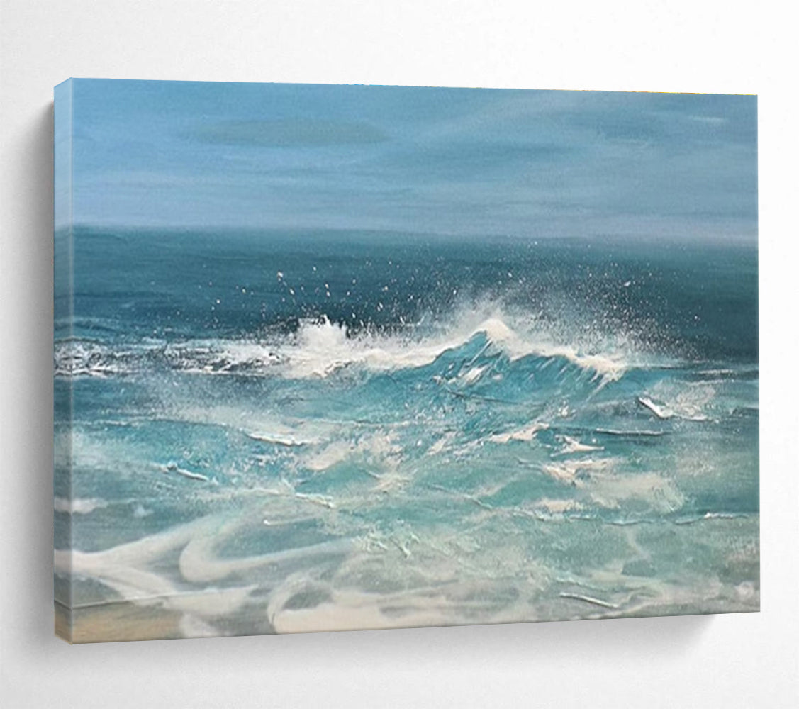 Crashing Waves Abstract Dynamic Seascape Painting for Adventure - Inspired Spaces YHT024