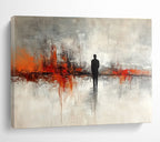 Silhouette in Abstract Landscape Painting with Contemplative Mood ABS417
