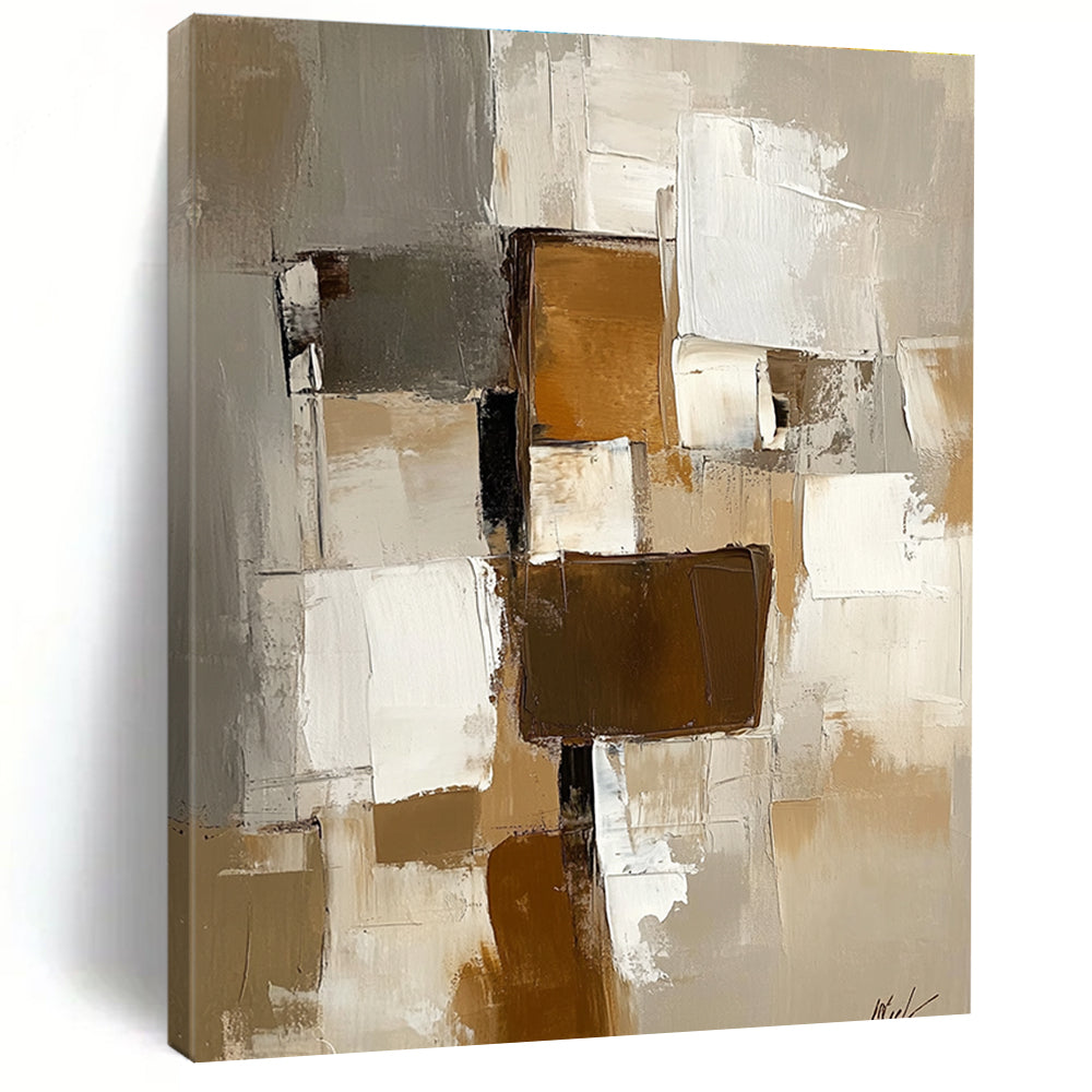 Geometric Abstract Blocks Painting with Structured Simplicity WINK337