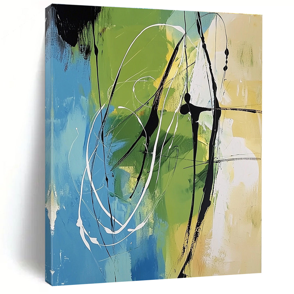 Colorful Abstract Lines Painting for Creative Workspaces GAB0811