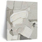 White Textured Abstract Composition Painting for Contemporary Art Galleries HENG509