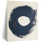 Dark Circular Brushstroke Abstract Painting with Bold Simplicity WINK086