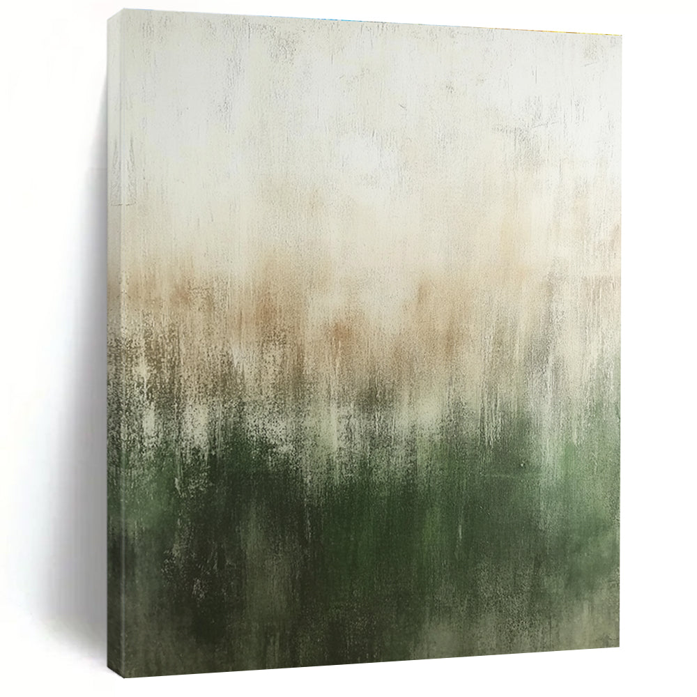 Green - Beige Abstract Gradient Painting with Calming Serenity WINK439