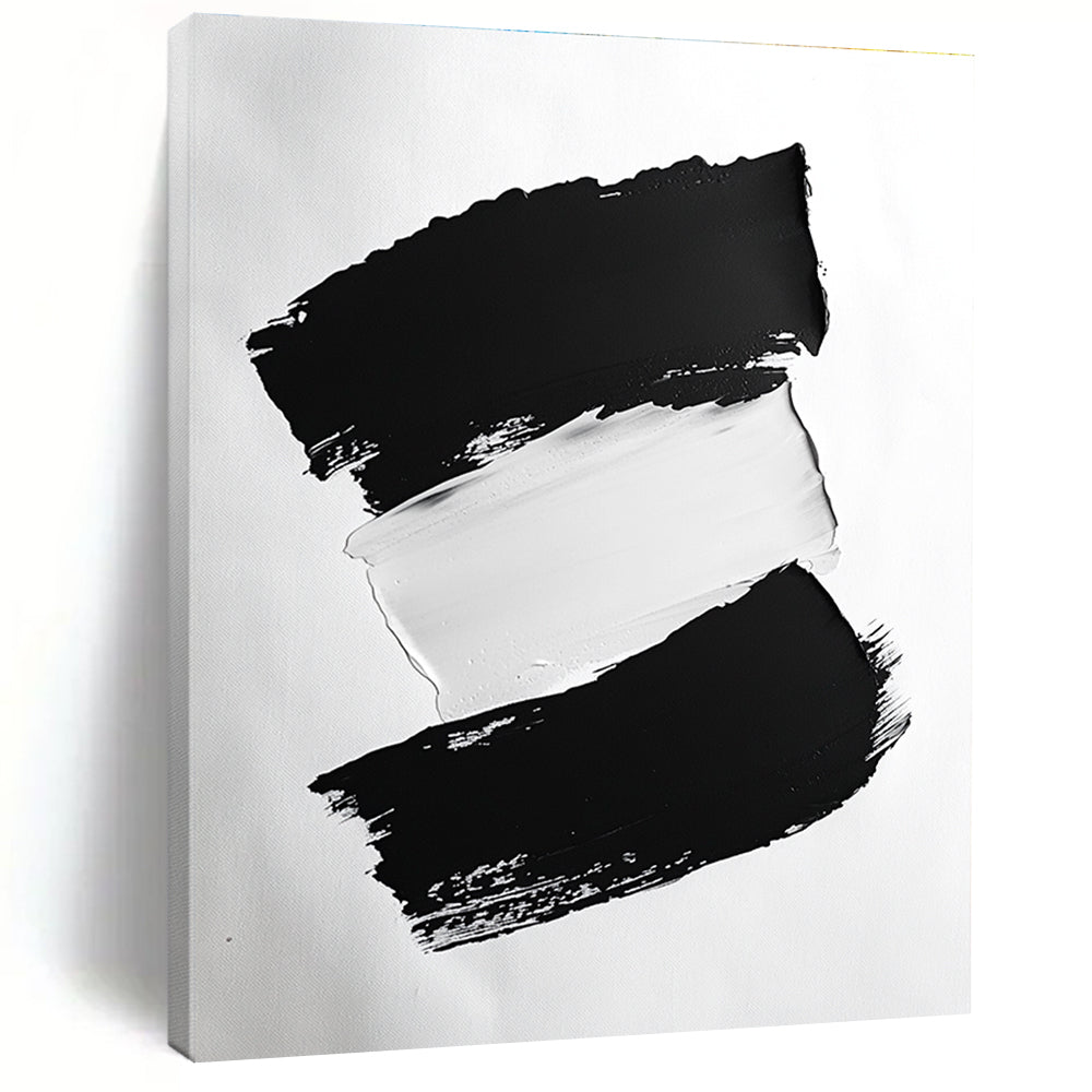 Minimalist Black and White Abstract Painting with Clean Forms WINK822