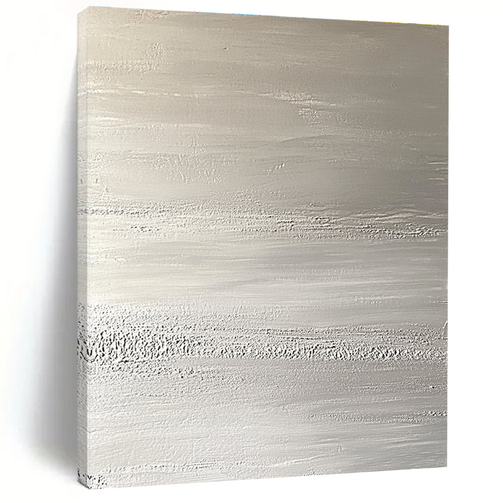 Silver Textured Layers Abstract Painting with Subtle Shimmer WINK117