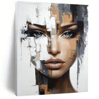 Fragmented Face Abstract Painting with Modern Textures GAB0021