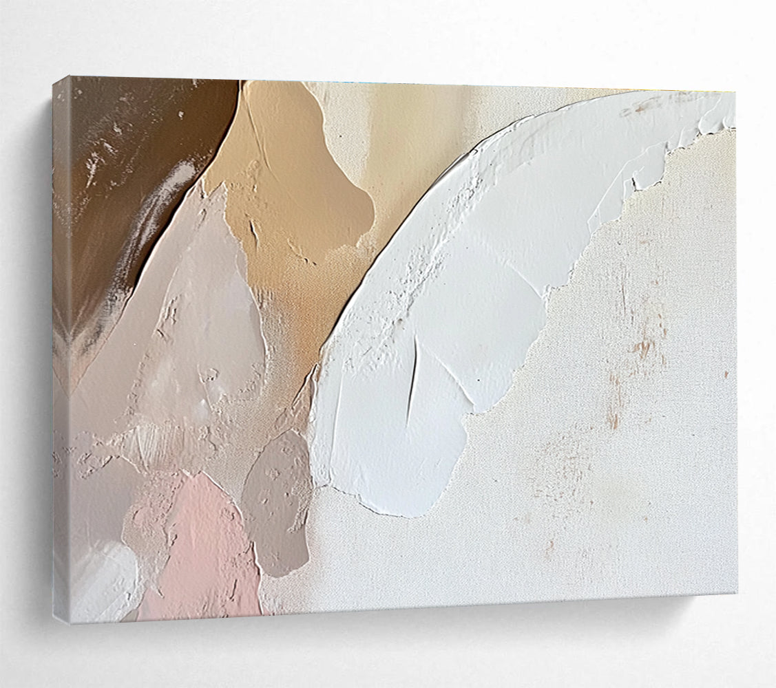 Pastel - Toned Textured Shapes with Soft Hues Abstract Painting ABS328
