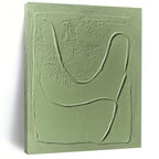 Light Green Textured Forms Painting of Tactile Minimalism GAB0143