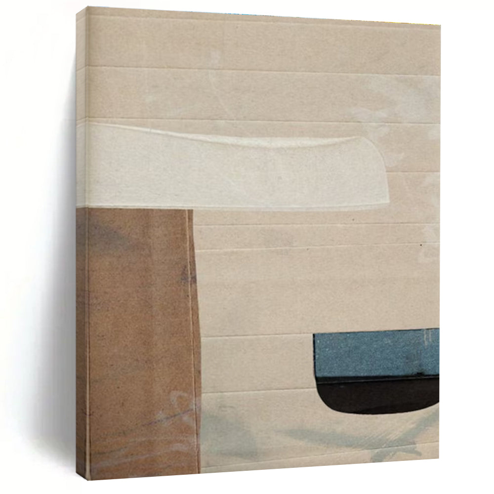 Neutral Collage Abstract Painting for Modern Minimalist Living Rooms HENG182