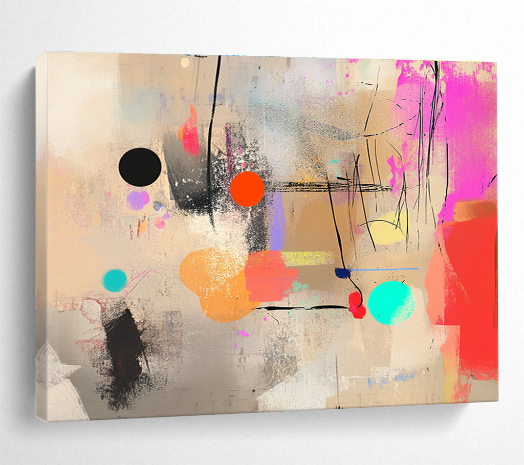 Vibrant Dots - Lines Abstract Expressionist Painting ABS203