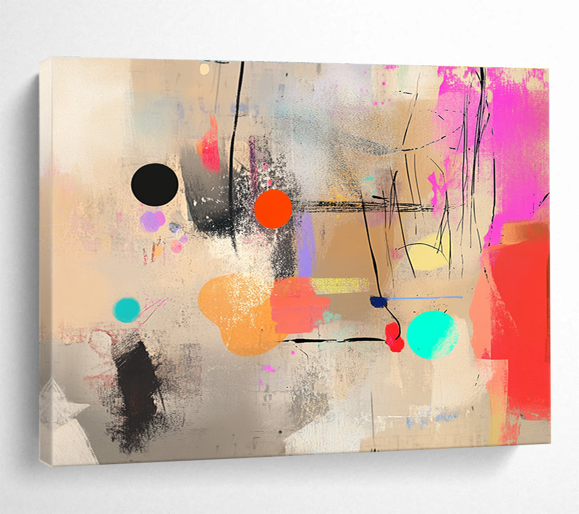 Vibrant Dots - Lines Abstract Expressionist Painting ABS203