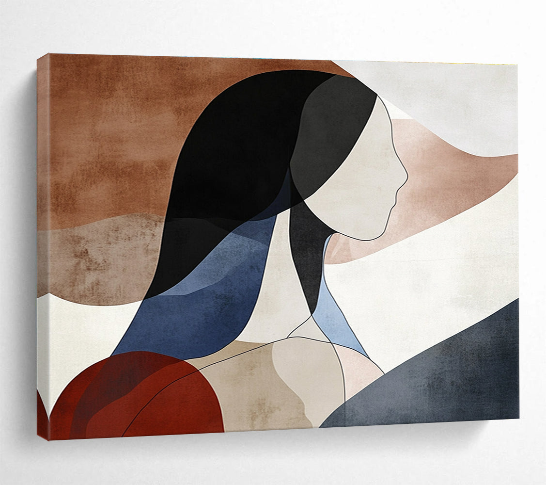 Abstract Female Silhouette Painting with Modern, Minimalist Beauty ABS457