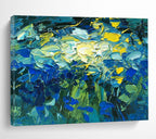 Blue Flowers Abstract Painting for Art Galleries’ Floral Exhibitions YHT483
