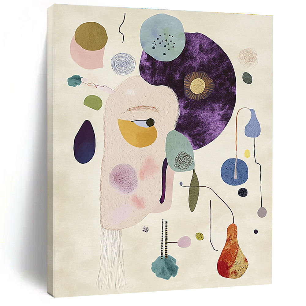 Whimsical Abstract Face Creative Abstract Painting for Eclectic Homes GAB1396