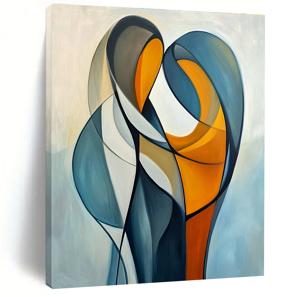 Intertwined Colorful Shapes Dynamic Abstract Painting GAB0294