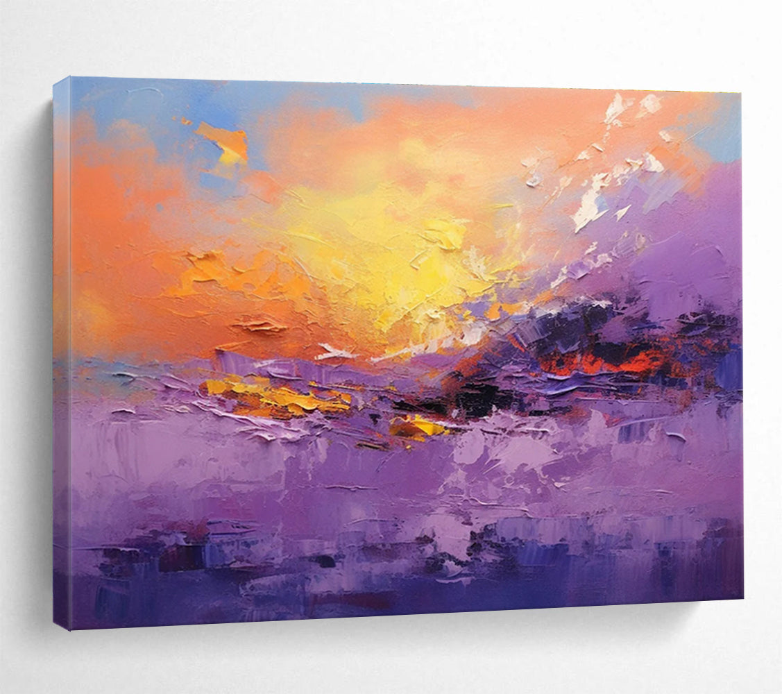 Purple Sunset Abstract Painting for Dreamy Spaces YHT083