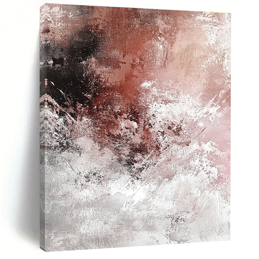 Pink and Gray Abstract Painting for Romantic - Styled Boutiques GAB1093