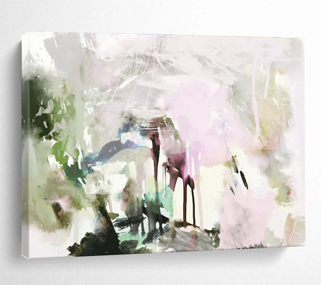Soft Color Splash Abstract Painting for Serene Bedrooms YHT111