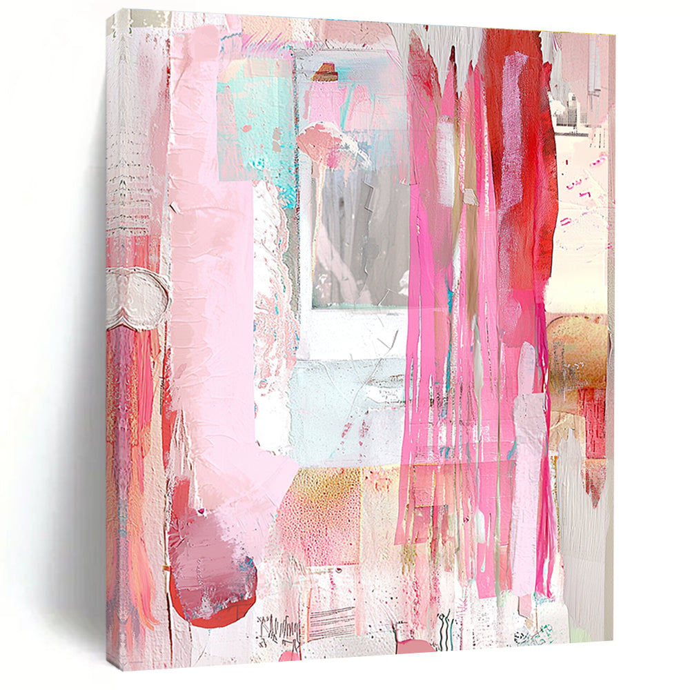 Pink Collage Abstract - Eclectic Mixed - Media Art GAB0393
