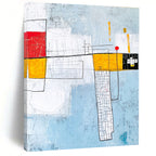 Red - Yellow Abstract Composition Painting for Industrial - Chic Lofts GAB1152