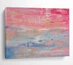 Pink - Blue Abstract Sunset Painting for Romantic Bed and Breakfasts YHT386
