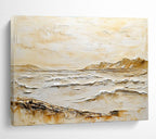 Textured Coastal Landscape Abstract Painting with Tactile Beauty ABS618