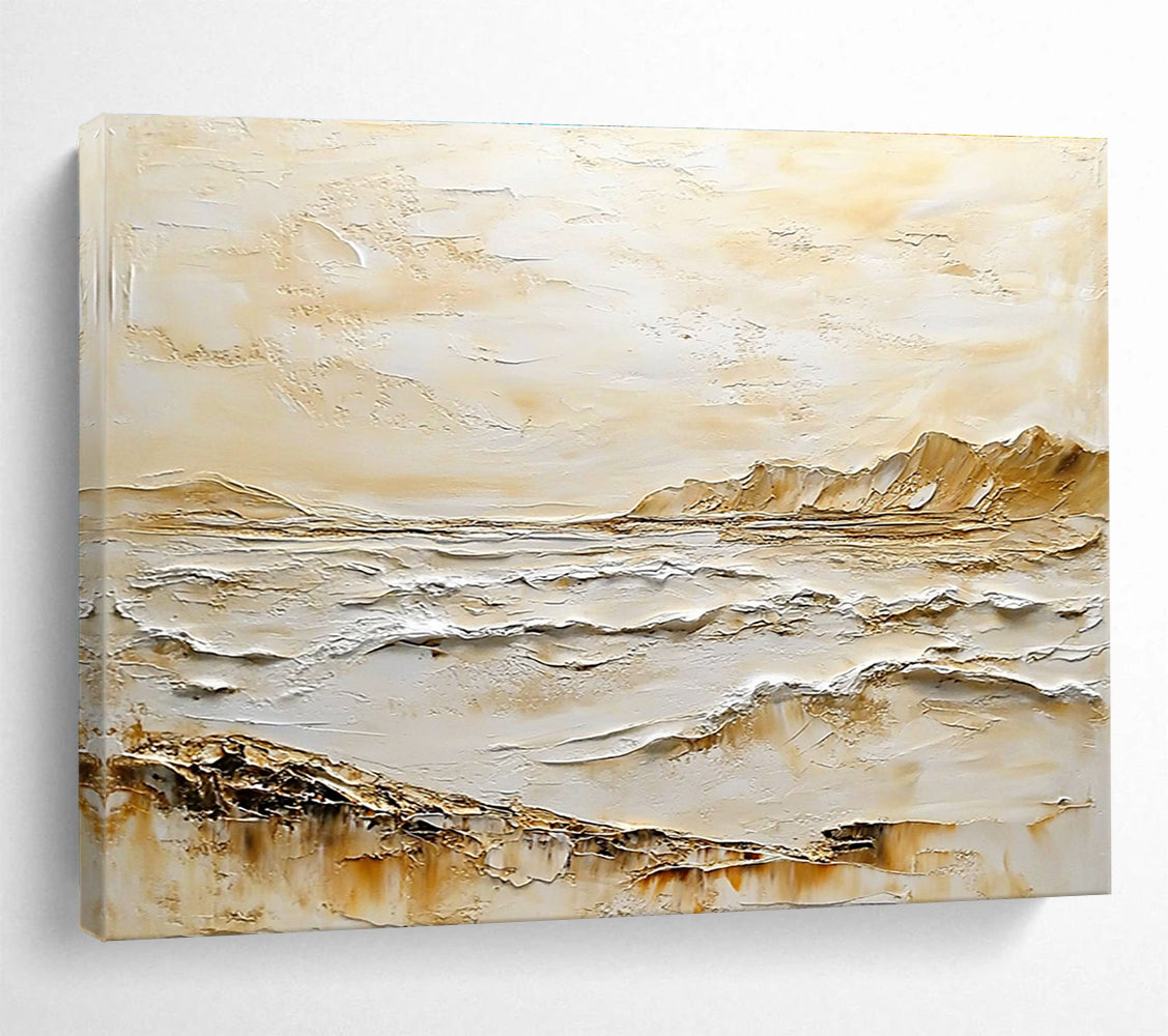 Textured Coastal Landscape Abstract Painting with Tactile Beauty ABS618