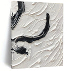 Black - White Textured Swirl Abstract Painting for Modern Living Spaces HENG400
