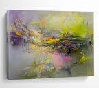 Bright Color Fusion Abstract Painting with Vivid, Harmonious Blends ABS463
