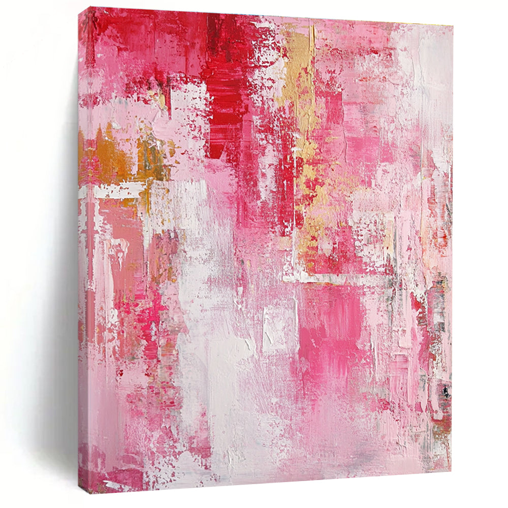 Pink Red Gold Abstract Painting with Feminine Opulence WINK546