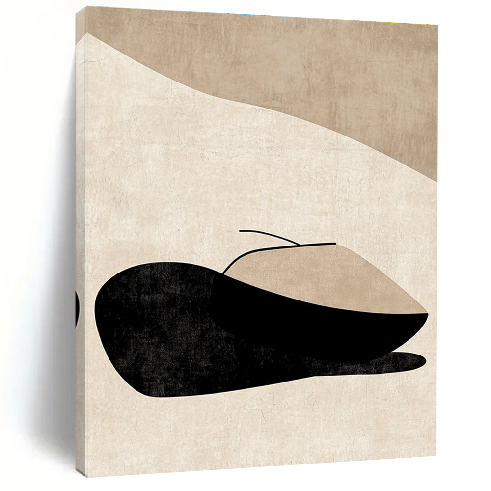 Beige Minimalist Geometric Art - Calm Abstract Composition GAB0436
