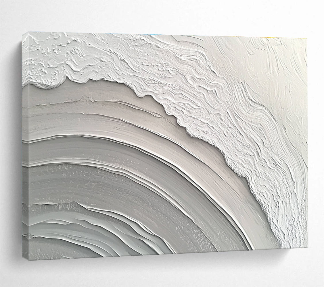 Gray & White Textured Waves  Monochrome Movement ABS043