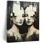 Cubist Faces Modern Abstract Painting for Contemporary Art Lovers GAB1494