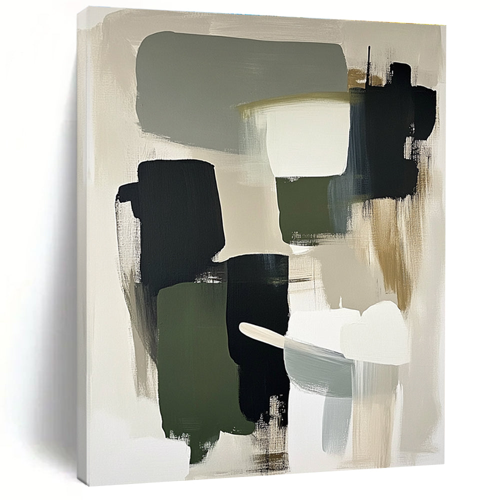 Neutral Tones Abstract Painting for Scandinavian - Inspired Home Offices GAB0923