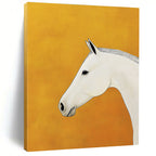 White Horse Portrait Stylized Equine Abstract Painting GAB0229